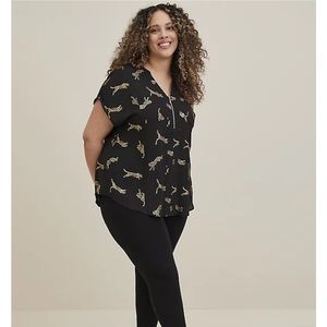 TORRID GEORGETTE ZIP-FRONT DOLMAN BLOUSE size 00